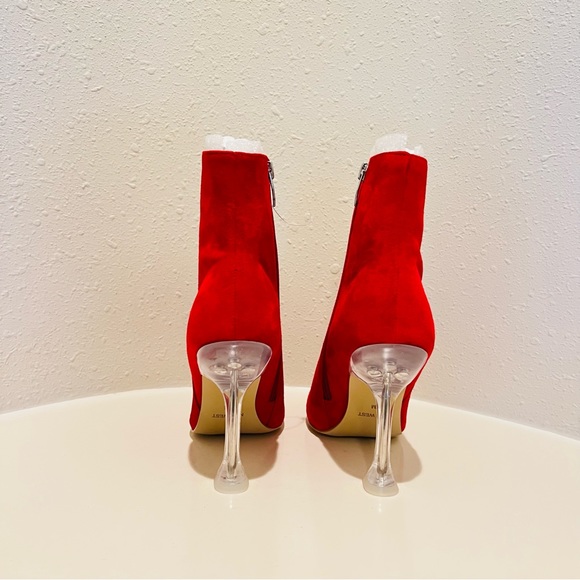 Nine West Tonight Red Suede Pointed Toe Heel Booties Size 7 NEW - Picture 11 of 12
